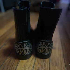 DKNY Marsha Black & Silver Rain Boots